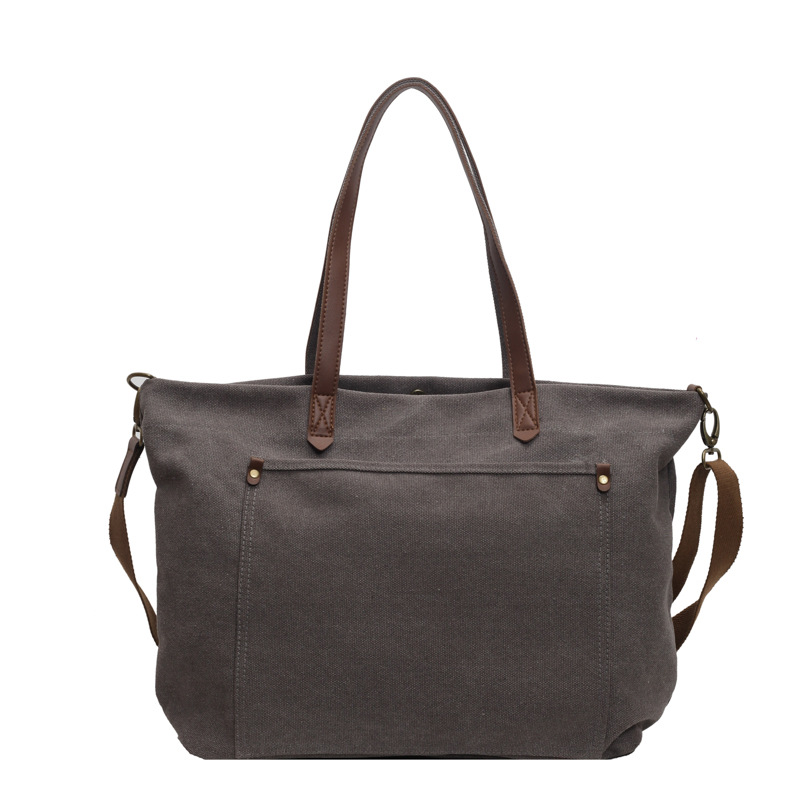 Casual large-capacity bag for women, Spring 2025 new versatile crossbody canvas bag for class and commuting, single-shoulder tote bag Item Picture