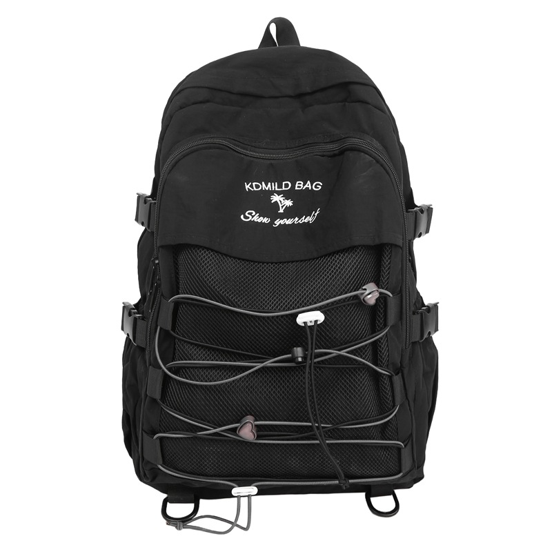 New mountain-style ins high-look, fresh and cute drawstring backpack for couples, large-capacity backpacks for junior and senior high school students Item Picture