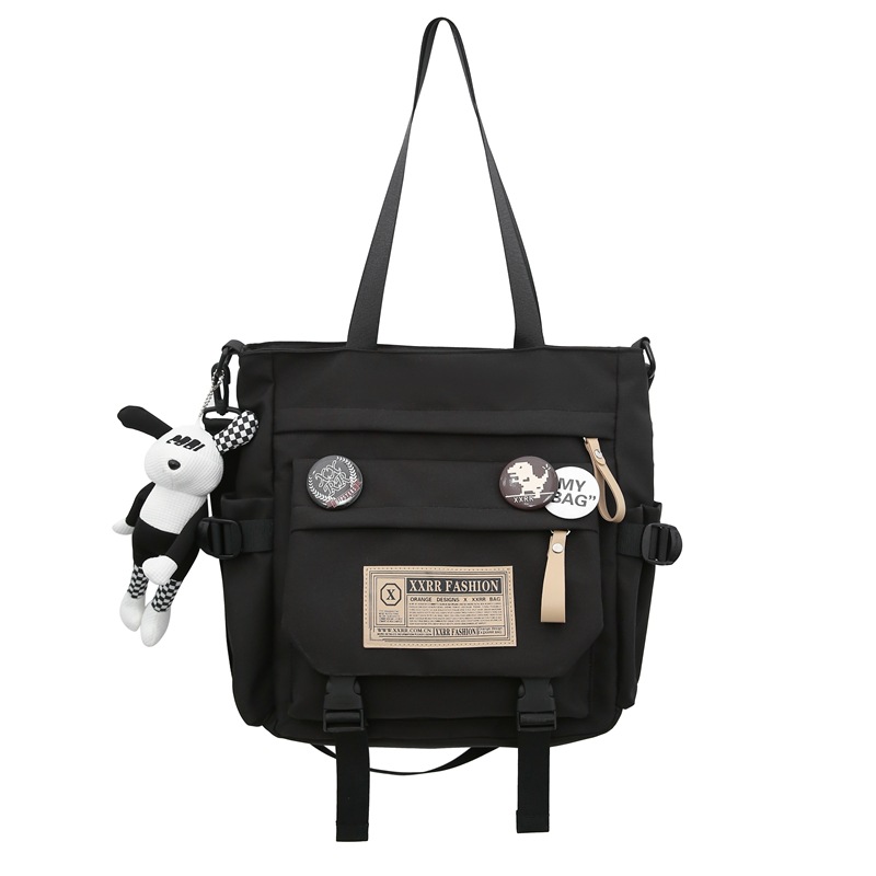 Japanese-style workwear retro single-shoulder bag, female college student commuting backpack for classes, large-capacity hand-held tutorial bag, crossbody bag Item Picture