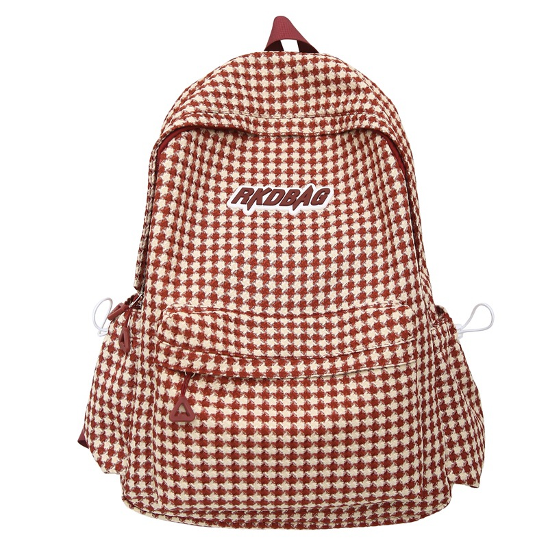 Japanese-style Instagram checkered schoolbag, Korean-style fresh and cute backpack for junior high school students, and backpacks for girls and high school students Item Picture