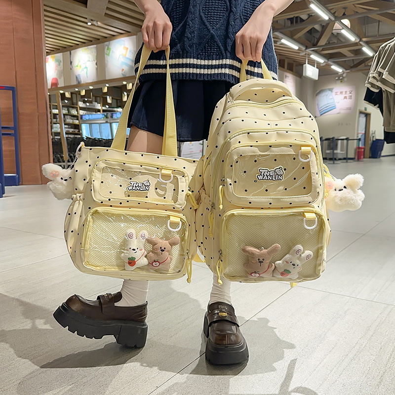 A new Japanese-style handbag with a high level of appearance, sweet and cute, and a large capacity. It is a lightweight backpack for junior and senior high school students details Picture