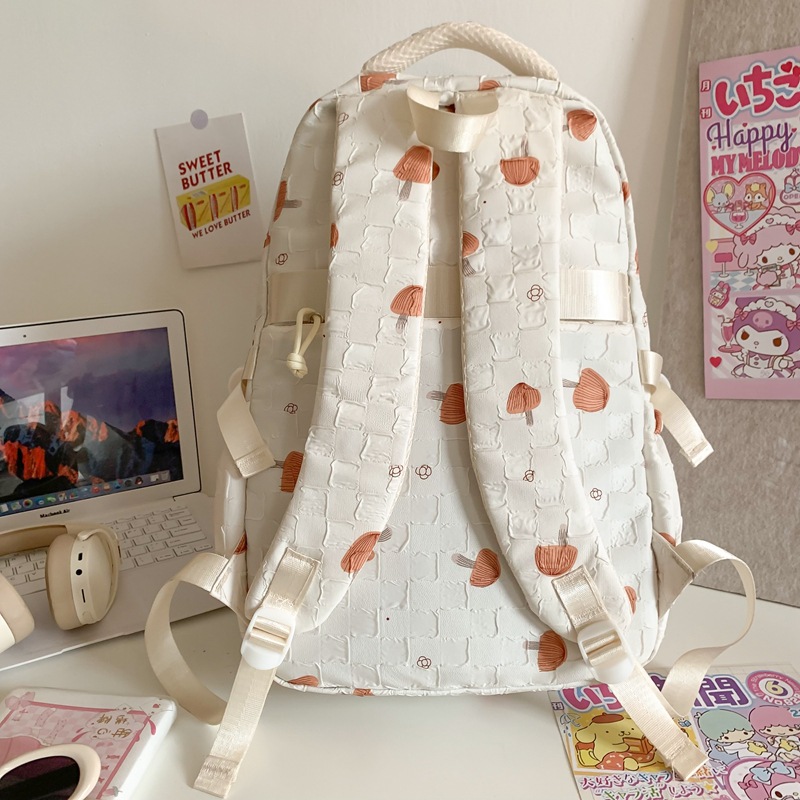 Korean version of ins cute and soft girl printed backpacks, Harajuku ulzzang Japanese style sweet primary and secondary school student backpacks Specification drawing