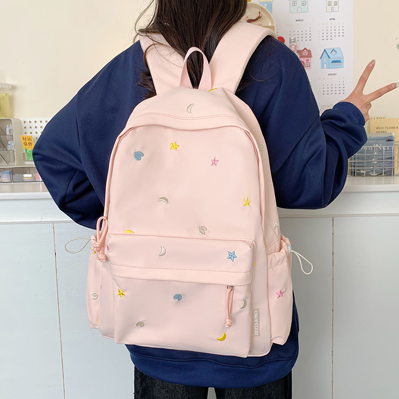 2025 New gentle floral print lightweight college student backpack, forest-style artistic backpack, casual commuting and shopping backpack full figure