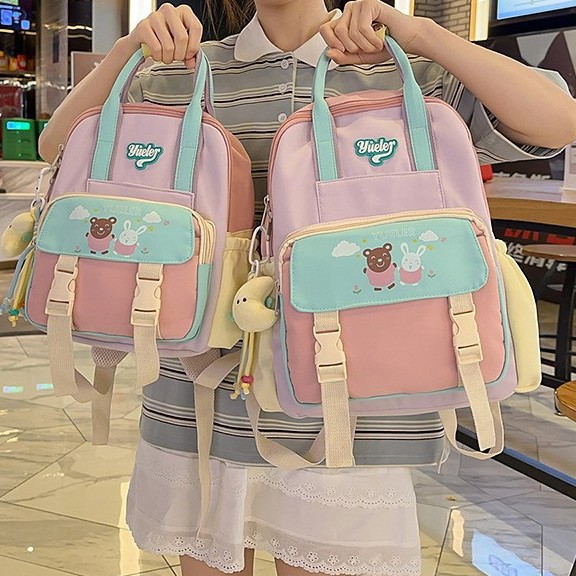A new high-appearance-level, fresh, sweet and cute animal backpack from Japanese ins, a lightweight backpack for junior and senior high school students details Picture