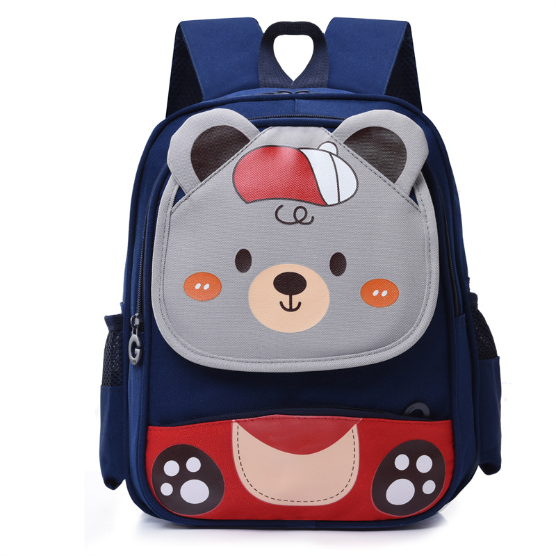 This year's new children's cartoon kindergarten schoolbag, large-capacity large class, cute preschool backpack, little cat and little bear Item Picture