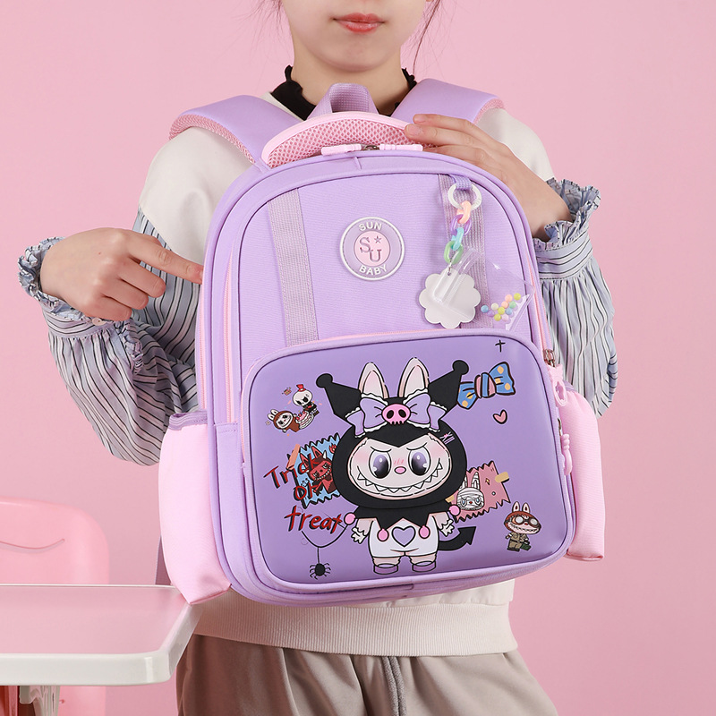 2025 New style kindergarten cute cartoon back support backpack, simple and casual backpack, high appearance level, water-resistant backpack details Picture