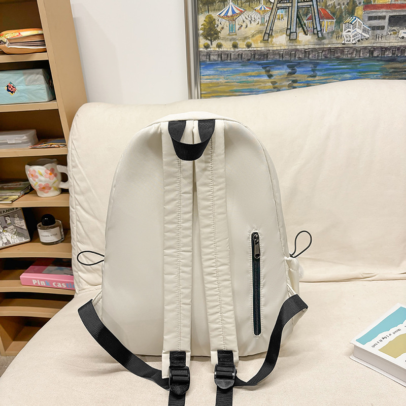 Versatile, simple and solid color college student schoolbag, Korean style Instagram large-capacity casual backpack, lightweight travel single-shoulder bag Specification drawing