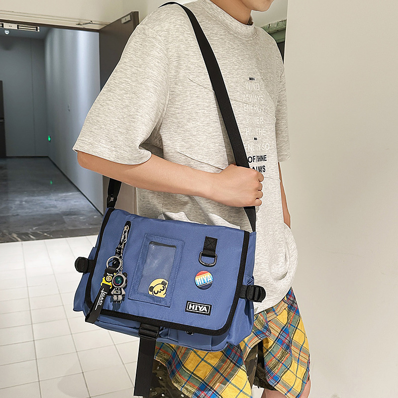 New Korean-style high-appeartion-level workwear trendy bag, messenger bag, college student casual, simple and lightweight commuting crossbody bag full figure