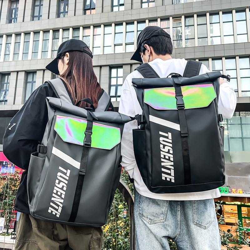 Backpack for men, computer bag, large-capacity schoolbag, trendy American-style 2024 new outdoor travel backpack for junior high school girls full figure