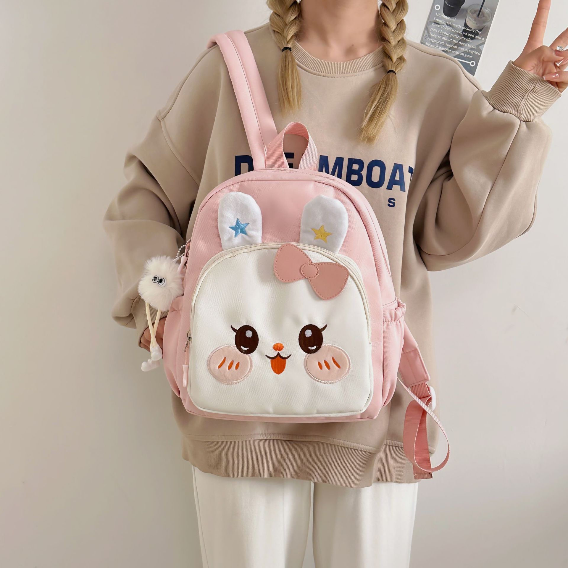 Korean-style children's bag, cute and cartoonish appearance level, adorable baby spring outing small backpack, soft and sticky kindergarten backpack full figure