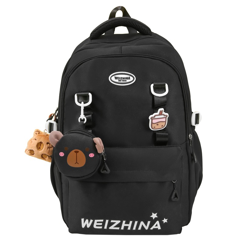 A new high-appeal, fresh and sweet macaron-colored cute puppy backpack for junior and senior high school students, a color-matched lightweight backpack Item Picture
