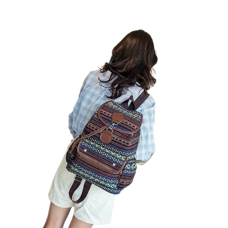 Ethnic-style backpacks are versatile, retro college style student schoolbags, outdoor travel bags, and casual large-capacity fashionable bags Item Picture