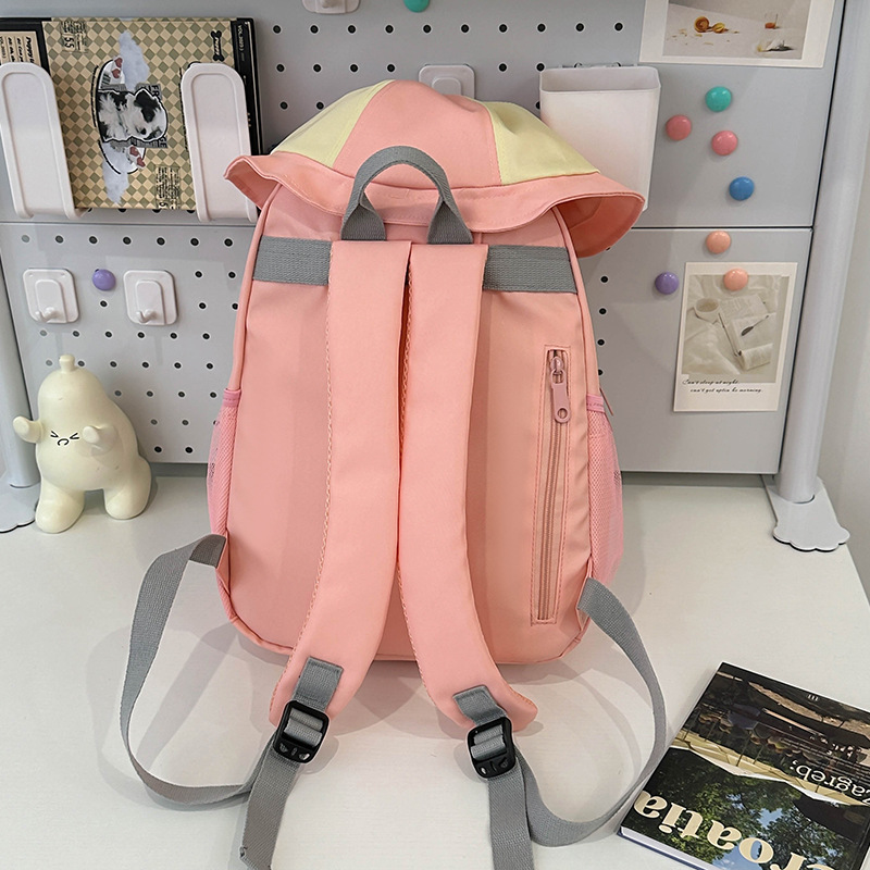 Korean-style niche backpacks, college students' fisherman hat backpacks, cute primary school students' large-capacity lightweight schoolbags for junior and senior high school students Specification drawing