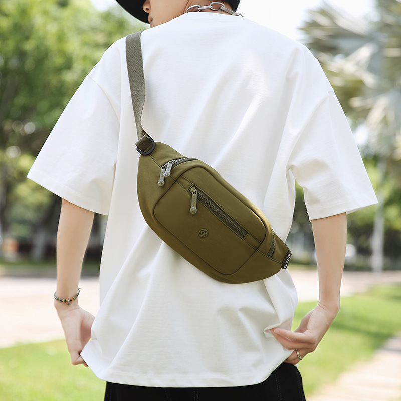 Teenagers' crossbody bag, men's trendy sporty and casual small waist bag, 2025 Summer new outdoor cycling single-shoulder bag details Picture