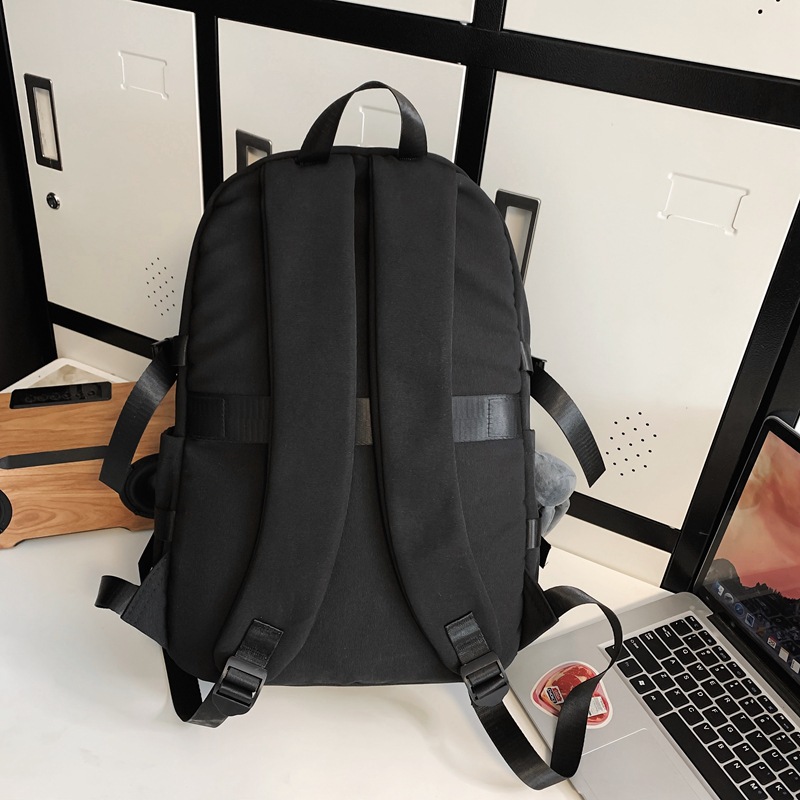 A simple and large-capacity backpack for men, a trendy and cool Hong Kong-style couple's casual travel backpack Specification drawing