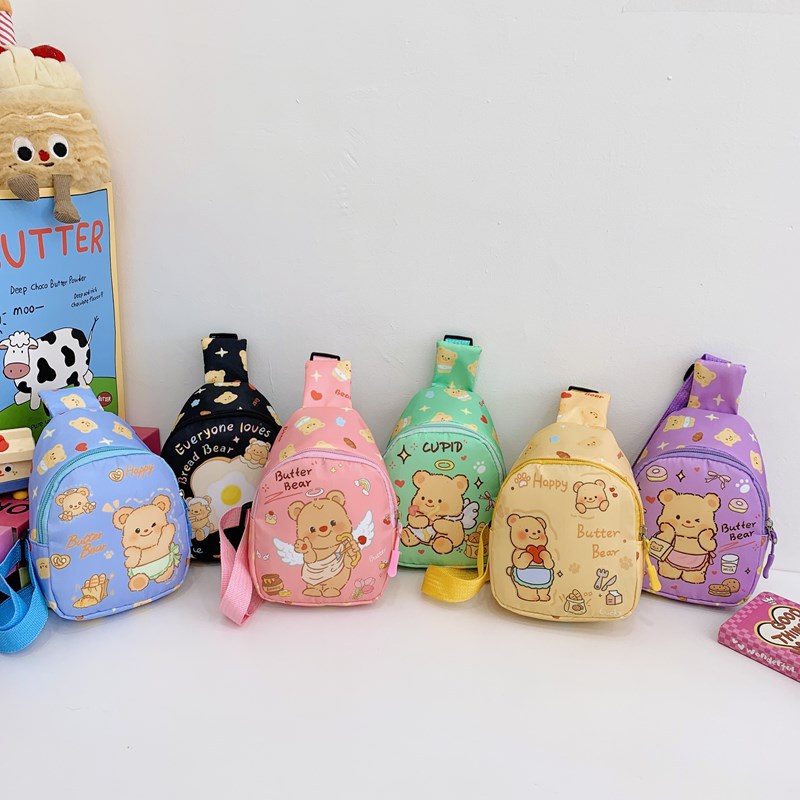 Children's Bag 2025 New style Korean-style cute animal print baby chest bag, lightweight girl sweet colorful crossbody bag full figure