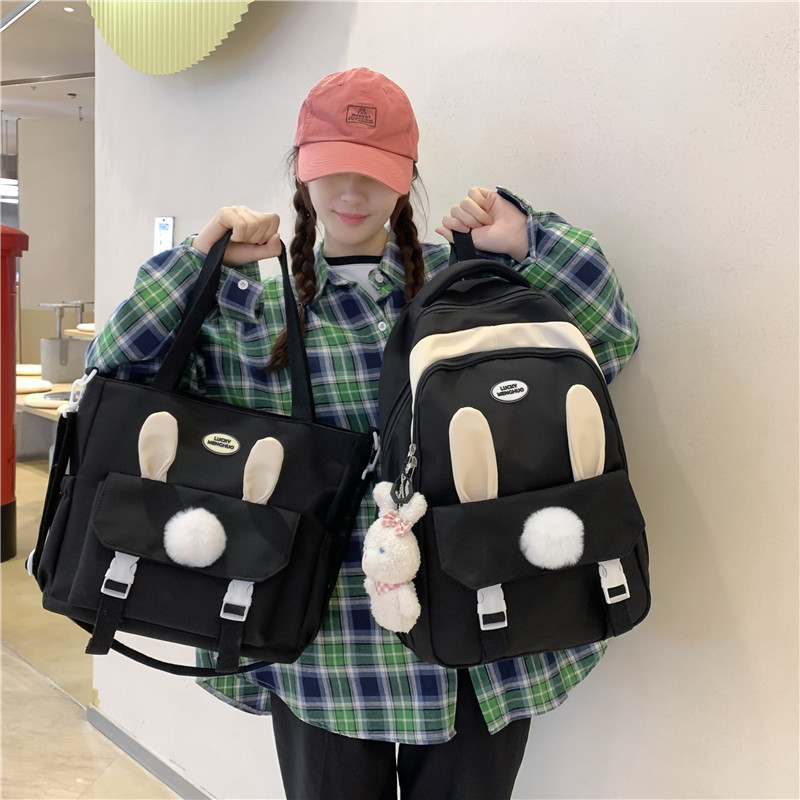New student backpack set, Korean version Harajuku middle and high school campus schoolbag, large-capacity primary school student tutorial bag Application Scenario