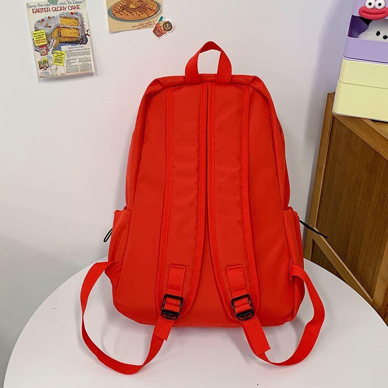 New forest-themed solid color waterproof, versatile and fashionable college student schoolbag, large-capacity simple backpack, casual single-shoulder bag Specification drawing