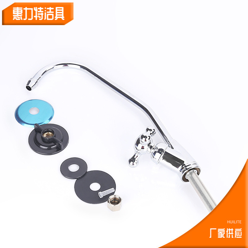 Zinc alloy water purifying faucet, 2-point standard connection gooseneck direct drinking water faucet, three-prong cold and hot basin faucet details Picture