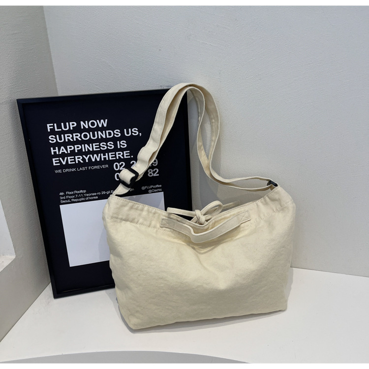 Japanese-style artistic and retro canvas dumpling bag for boys and girls, a versatile, casual, large-capacity single-shoulder crossbody bag Specification drawing
