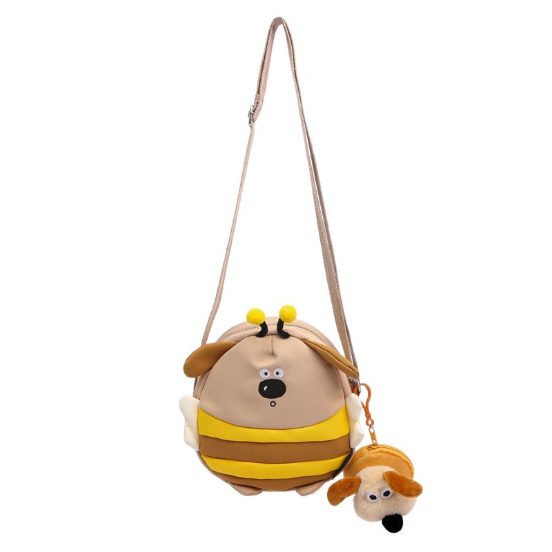 New high-quality, fresh, sweet, cute and funny puppy crossbody bag for grades 1-3, lightweight and versatile crossbody bag for commuting Item Picture