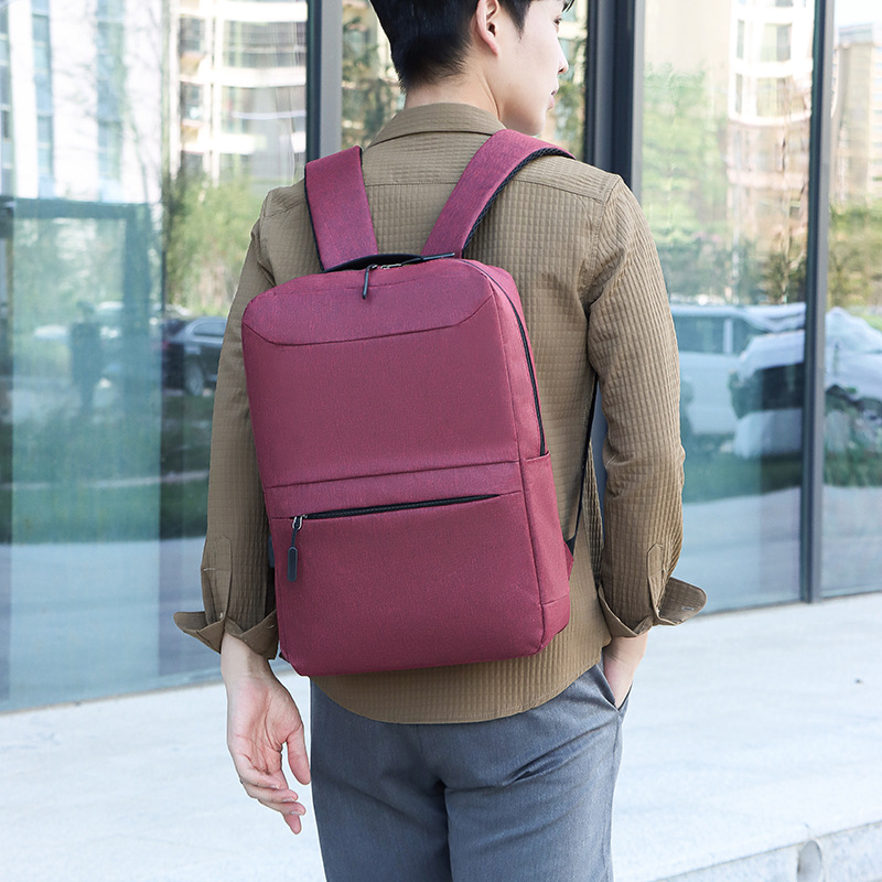 Manufacturer's in-stock solid-color simple business men's backpacks, casual and lightweight computer bags, large-capacity three-piece backpacks Specification drawing