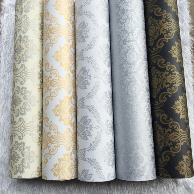 Film-style home decoration European-style self-adhesive wallpaper with self-adhesive Damascus pvc wallpaper for living room, bedroom and dining room color decoration film full figure