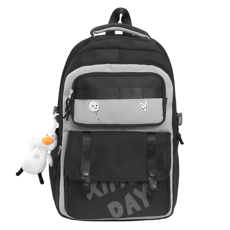 New men's Korean style Instagram trendy couple casual backpack, large-capacity backpack for teenagers and students Item Picture