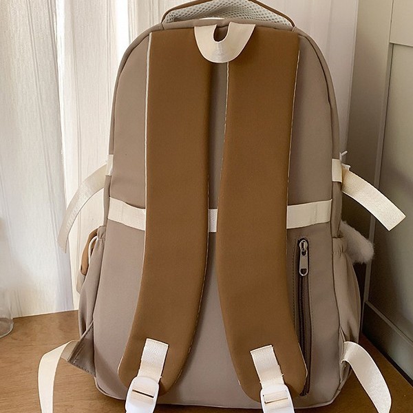 New high-appearance-level college-style color-blocking backpack, casual, simple, lightweight, versatile for commuting, large-capacity backpack Specification drawing