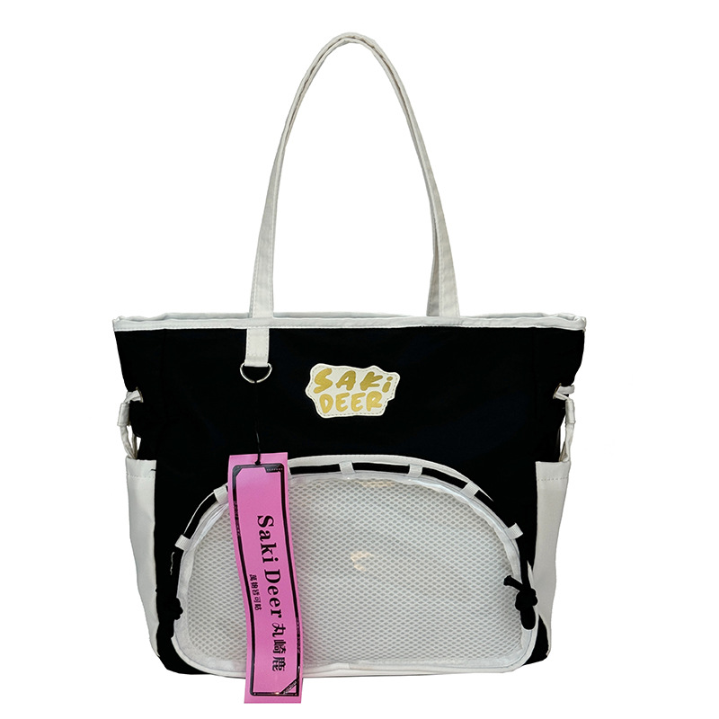 The new Japanese-style, fresh and cute transparent "baji" bag is a casual, simple and lightweight commuting crossbody bag for junior and senior high school students Item Picture
