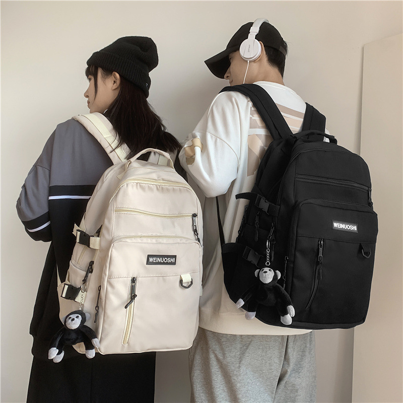 Backpack for male college students, large-capacity backpack for high school and junior high school students, trendy and fashionable couple backpack details Picture