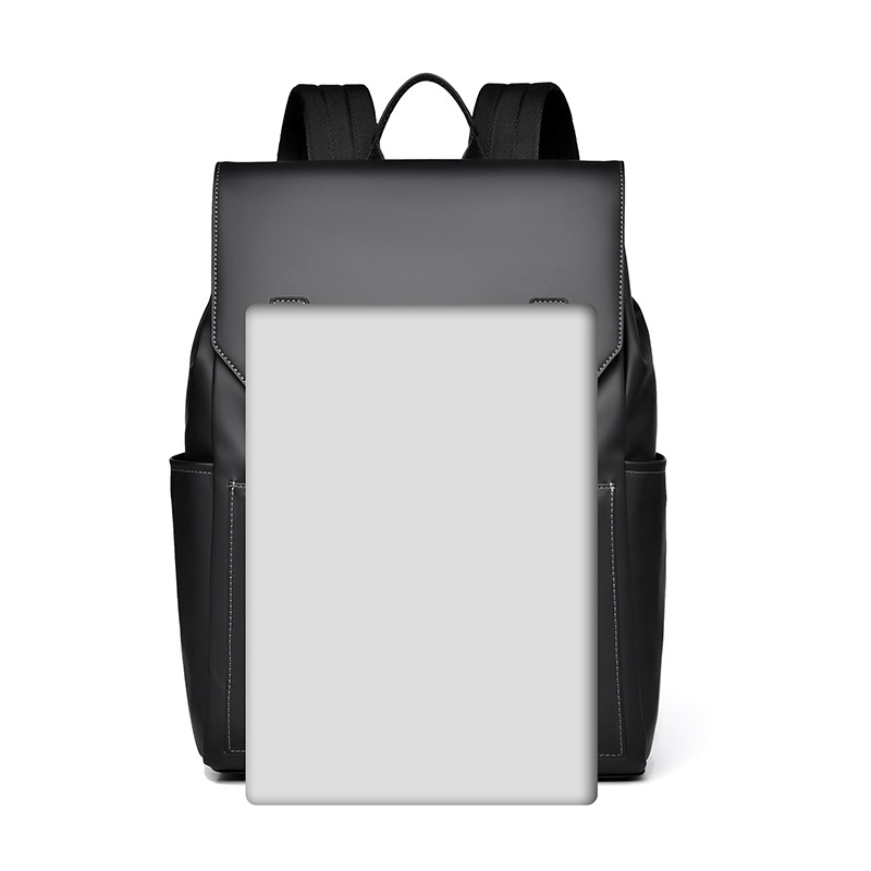 Men's casual and simple backpack, high-end large-capacity schoolbag, college style, men's and women's computer bag, cross-border details Picture