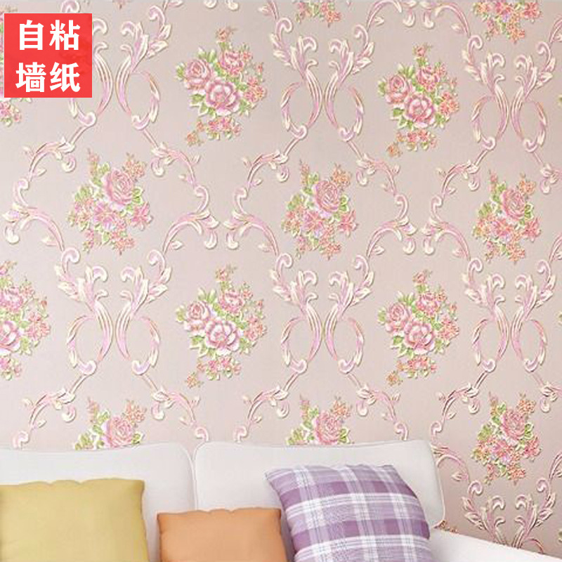 Factory wholesale wallpaper, self-adhesive non-woven fabric 3d European-style country large flower bedroom, living room, wedding room self-pasting full coverage wallpaper Application Scenario