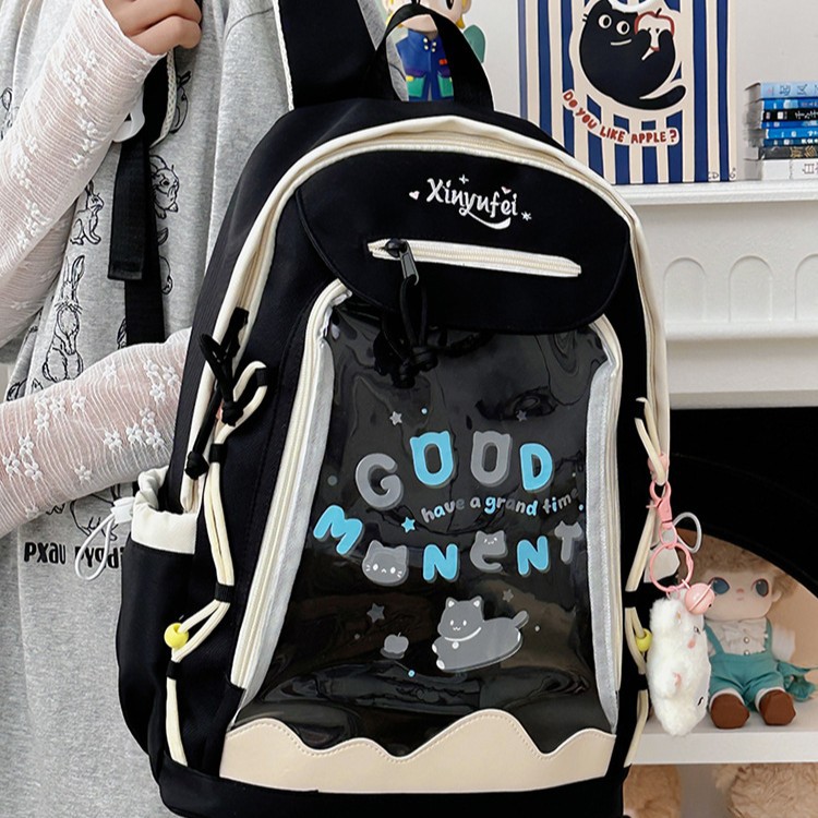 New large-capacity, simple and elegant 2D pain-relieving backpack, high appearance level, cute backpack for junior and senior high school students full figure