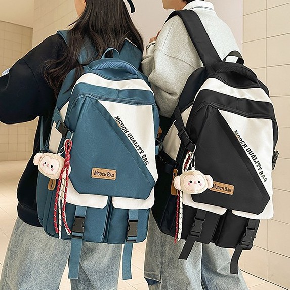 A new high-appearance-level, trendy and cool backpack with contrasting colors from the Korean version of Instagram, a couple's lightweight travel backpack with large capacity details Picture