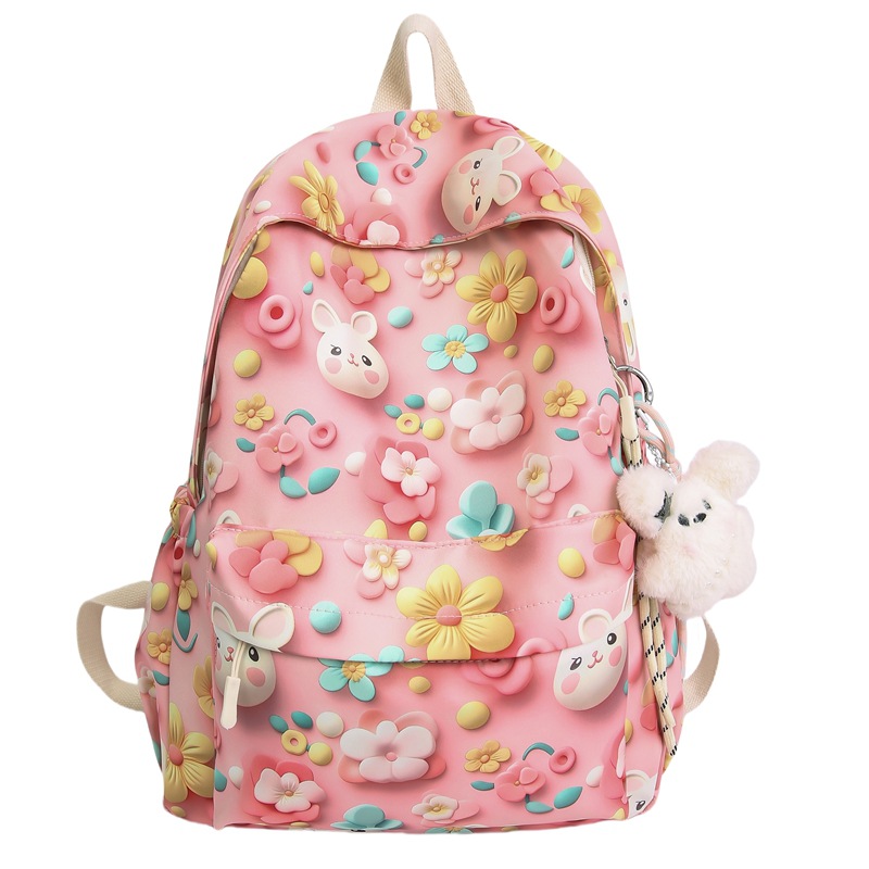 High-appearance-level Japanese-style printed cartoon backpack, large-capacity cute schoolbag for junior high school students, casual, lightweight and versatile backpack Item Picture