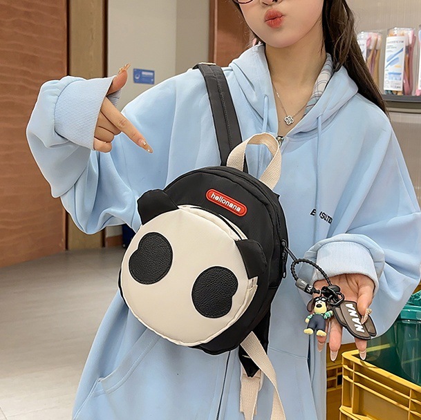 2024 New Cute baby kindergarten schoolbag, Panda Children's lightweight backpack, versatile girls' travel backpack full figure