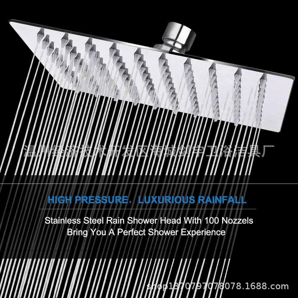 12-inch electroplated square top shower head for bathroom, 8-inch stainless steel pressurized thick rain shower head, 16-inch cross-border Application Scenario