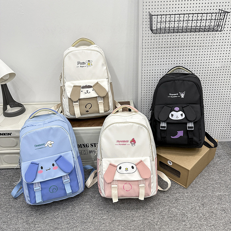 Korean version 2024 autumn and winter new children's bag with cartoon pattern nylon backpacks for grades 1-3 primary school students full figure