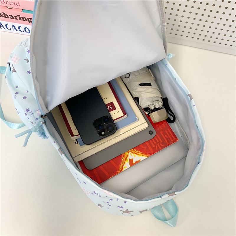 The new forest-themed ins high-appearance-level fresh, sweet and cute star backpack is a light and simple backpack for junior and senior high school students Application Scenario