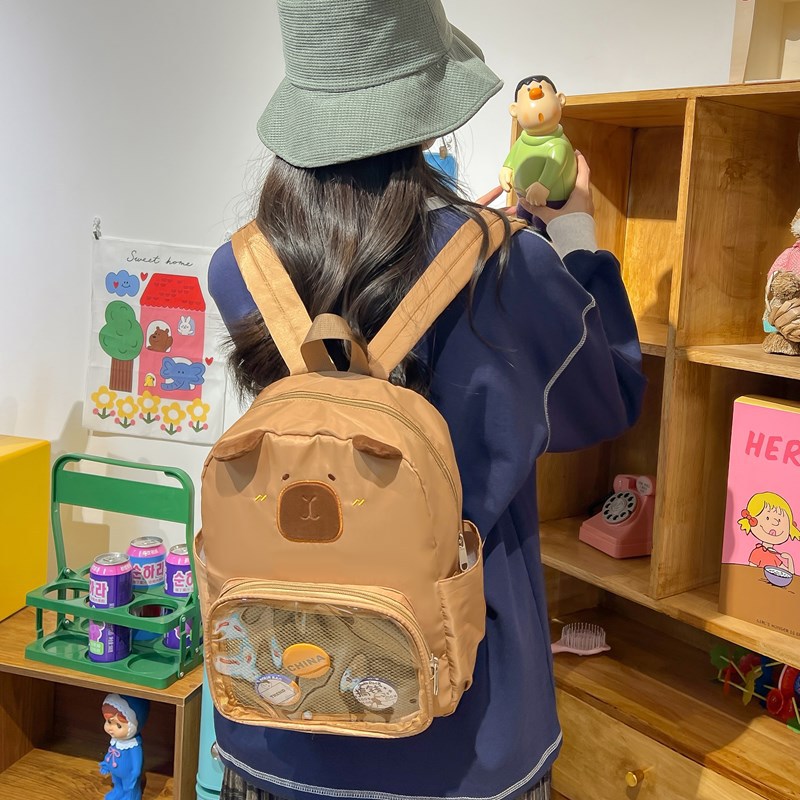 New cute cartoon kindergarten adorable little backpack, cute little pig with personality, sweet and cool girl shopping bag details Picture