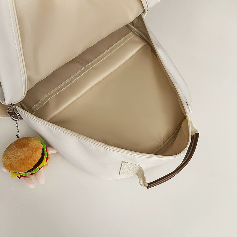 Casual and versatile backpack, Japanese retro fashion for girls, commuting computer travel backpack, solid color schoolbag for college students Specification drawing