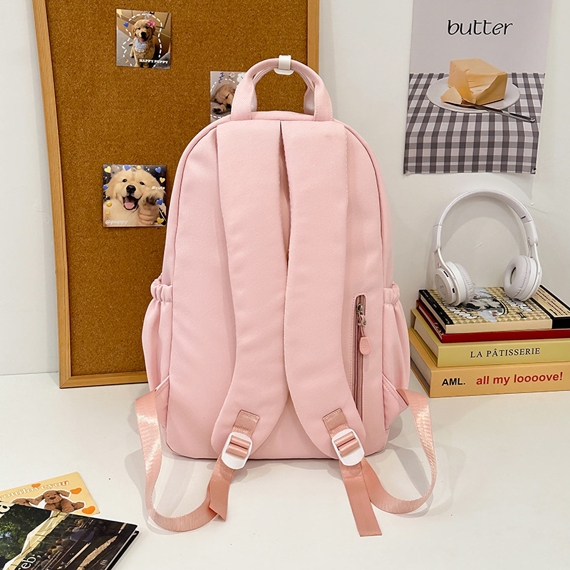 Korean candy-colored, simple and large-capacity schoolbag for grades 3-6, waterproof, lightweight and versatile backpack, casual travel bag Specification drawing