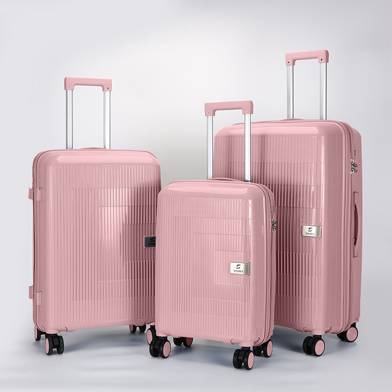 New cross-border PP luggage three-piece set, outdoor travel trolley case, swivel wheel travel case, PP trolley case Item Picture