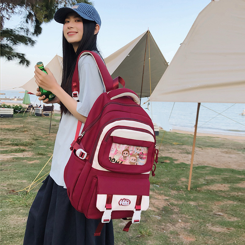 The new high-quality, fresh and cute transparent pain-relieving bag for junior and senior high school students is a fashionable and versatile backpack for light commuting details Picture