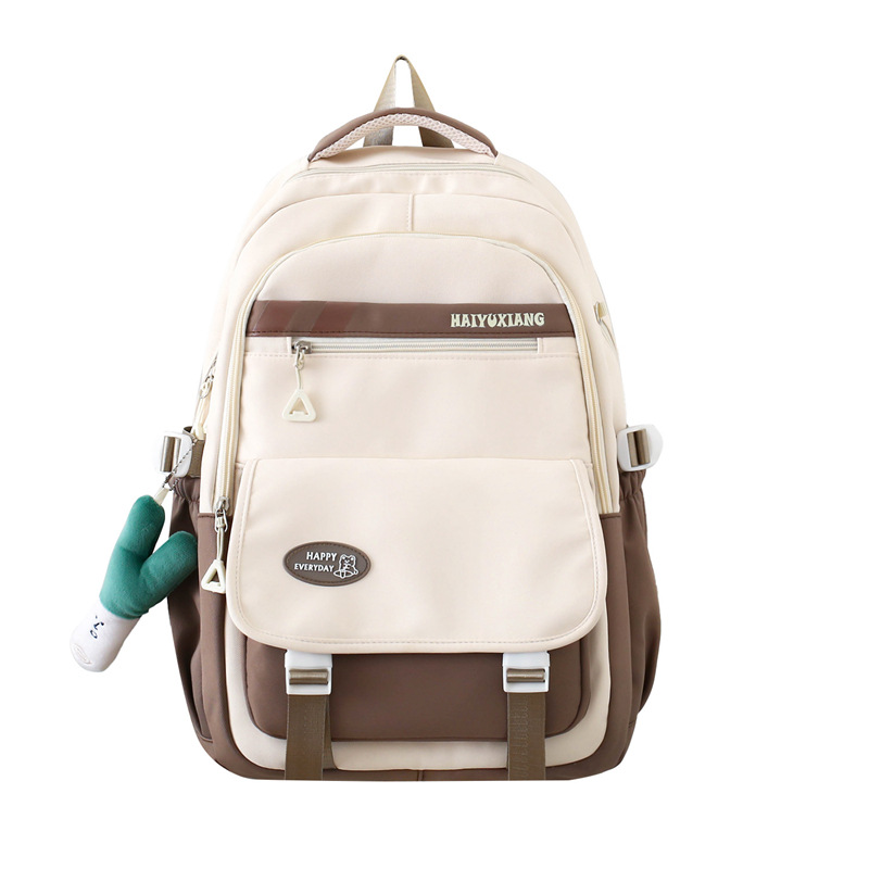 A new Korean style Instagram sweet and color-blocking backpack for girls, a lightweight backpack for primary school students from grades three to six Item Picture