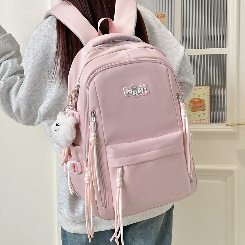 A large-capacity, versatile, sweet schoolbag for junior and senior high school students, a niche, inS-style, lightweight, simple and casual backpack with a high level of appearance full figure