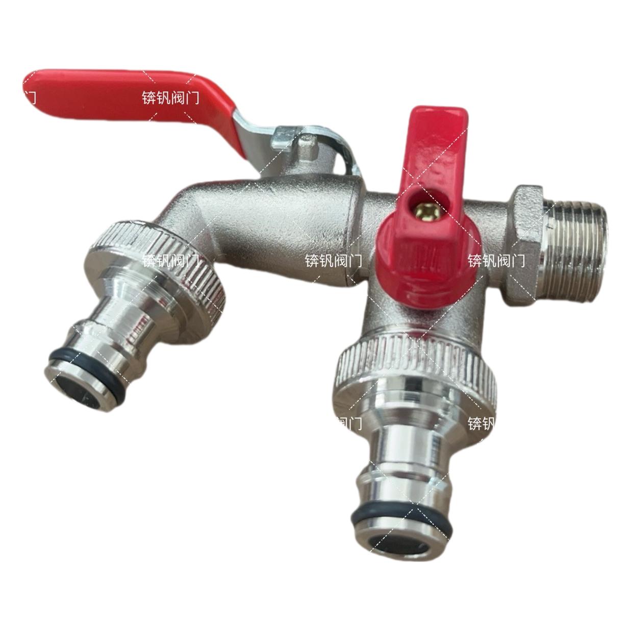 Zinc alloy double-head washing machine faucet, outdoor garden faucet with quick-connect hose pacifier connector details Picture