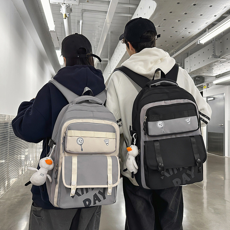 New men's Korean style Instagram trendy couple casual backpack, large-capacity backpack for teenagers and students full figure