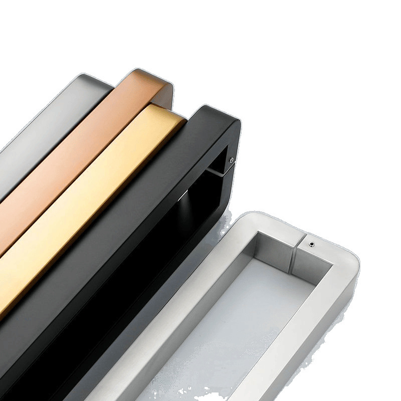 Glass door handle, anti-collision stainless steel square tube, fingerprint-free, rose black, titanium gold, frameless handle Item Picture